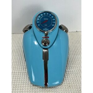 1992 Harley Davidson Teal Gas Tank Clock Cookie Jar Neon Light Accent